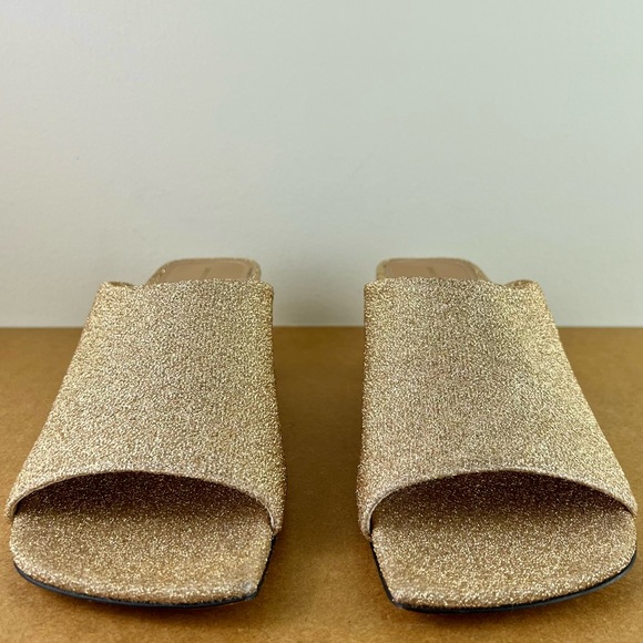 NEW DRIES VAN NOTEN GOLD GLITTER MULE SANDALS - Picture 10 of 13